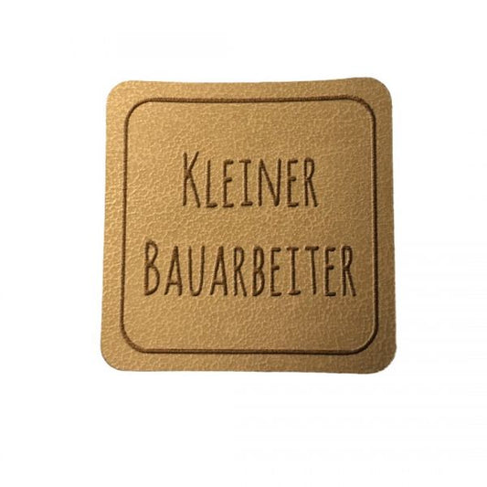 Kunstleder Patch mit Kleiner Bauarbeiter