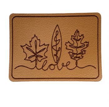 Kunstleder Patch mit Blätter Liebe