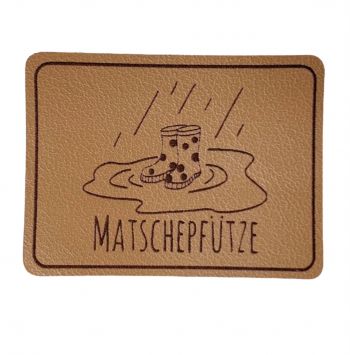 Kunstleder Patch mit Matschepfütze