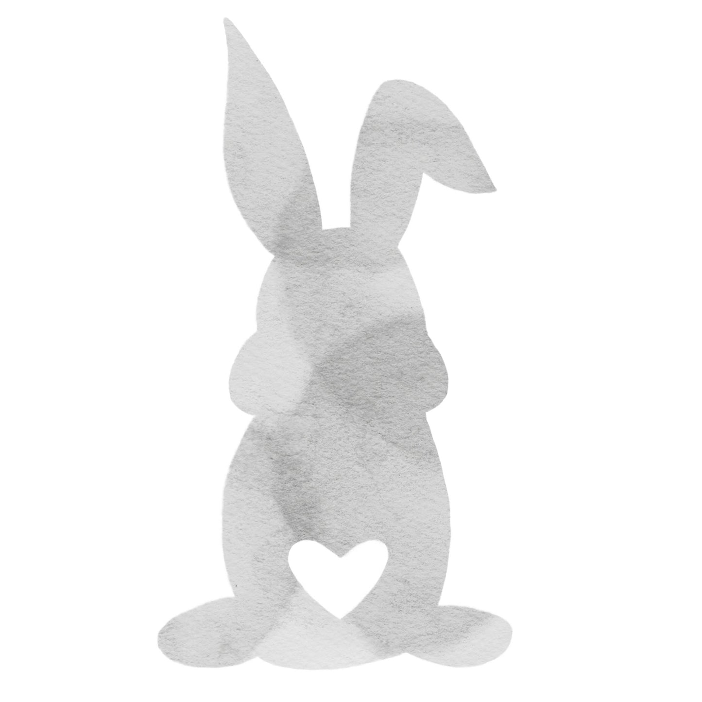 Bügelbild Hase mit Herz Grau