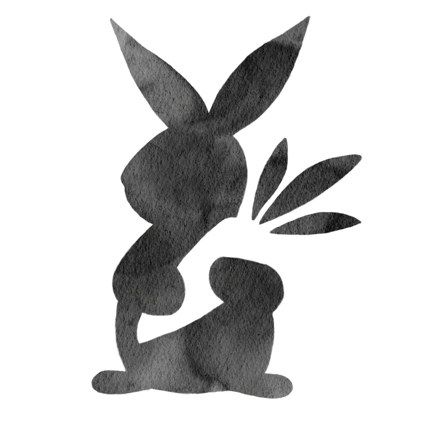 Bügelbild Hase mit Möhre Black