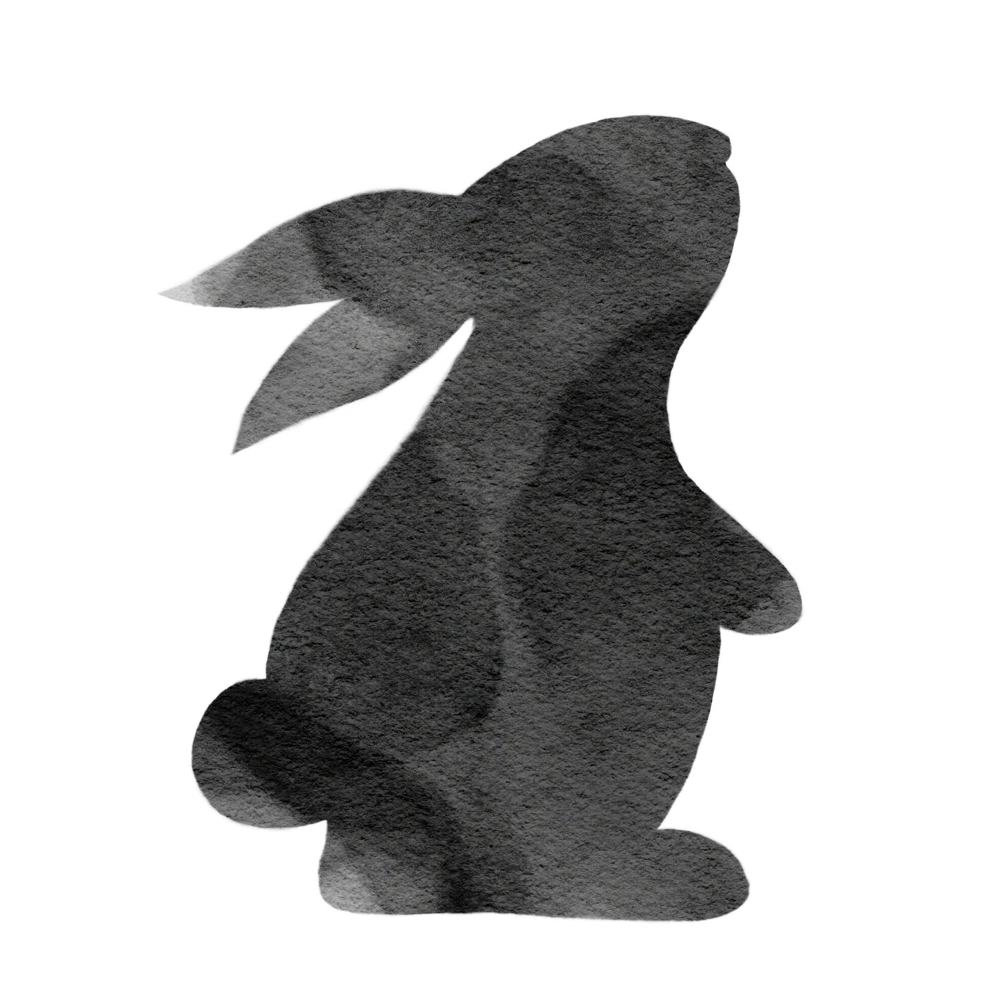 Bügelbild Hase Black