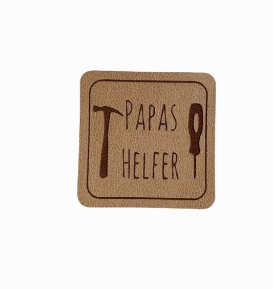 Kunstleder Patch mit Papas Helfer