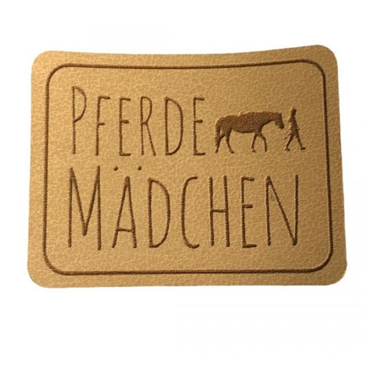 Kunstleder Patch mit Pferde Mädchen