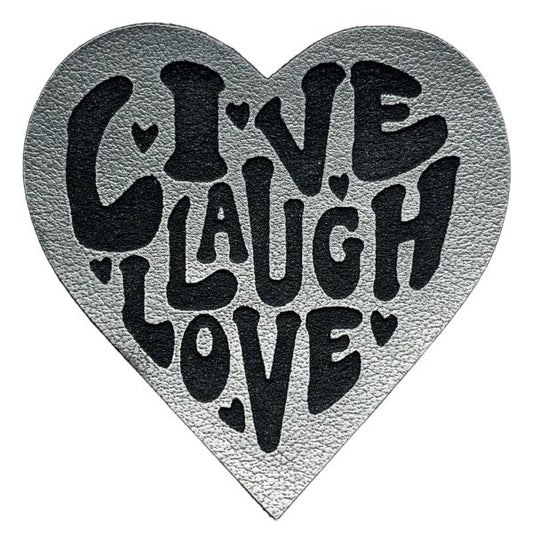 Kunstleder Patch Live Laugh Love