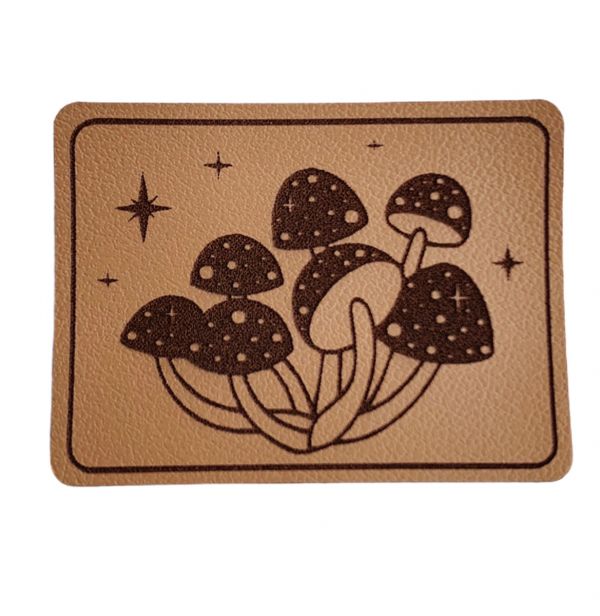 Kunstleder Patch mit Pilzen