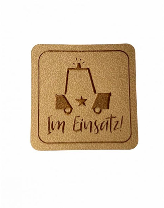 Kunstleder Patch mit Polizei