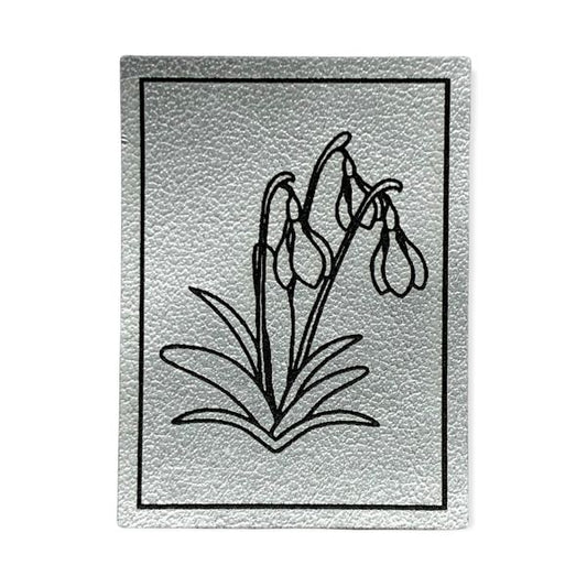 Kunstleder Patch Schneeglöckchen