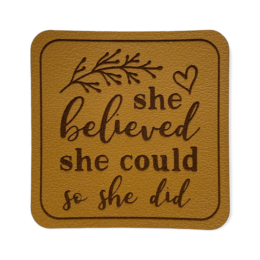 Kunstleder Patch she believed she could so she did