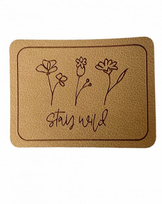 Kunstleder Patch mit stay wild