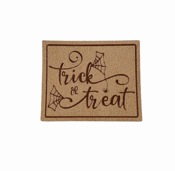 Kunstleder Patch mit Trick or treat