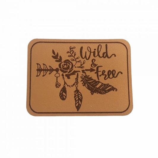 Kunstleder Patch mit Wild and free