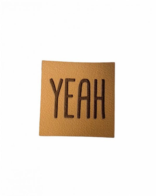 Kunstleder Patch mit YEAH